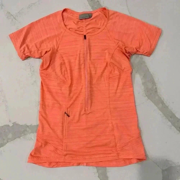 Athleta Pacifica UPF Tee 2 Ember Orange Womens Small Swim Beach Training Running - Picture 1 of 8